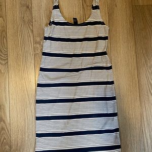 F21 navy and white striped dress